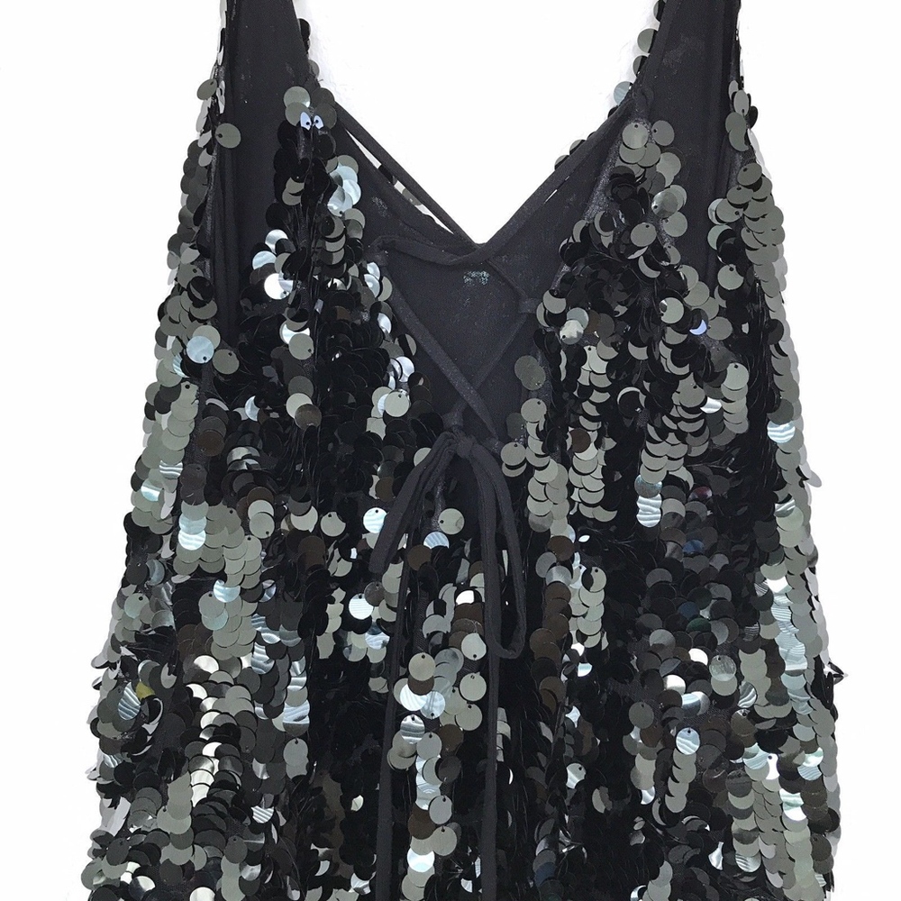 Free People Green Sequin Maxi Dress Gown - Picture 7 of 8